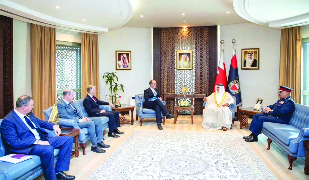 Interior Minister General Shaikh Rashid bin Abdulla Al Khalifa received Mark Challin, deputy director for international strategy at the UK Home Office and co-chair of the Joint Security Working Group between the Interior Ministries of Bahrain and the UK. Public Security Chief Lieutenant-General Tariq Al Hassan and British Ambassador Alastair Long also attended the meeting. The minister noted that the visit reflects ongoing efforts to strengthen communication and exchange views. He praised the long-standing relations and strategic partnership between the two countries, underlining the importance of continuing co-operation and co-ordination and expanding opportunities for joint work. The meeting reviewed areas of existing security co-operation, in addition to the exchange of expertise to enhance mechanisms for addressing security challenges.